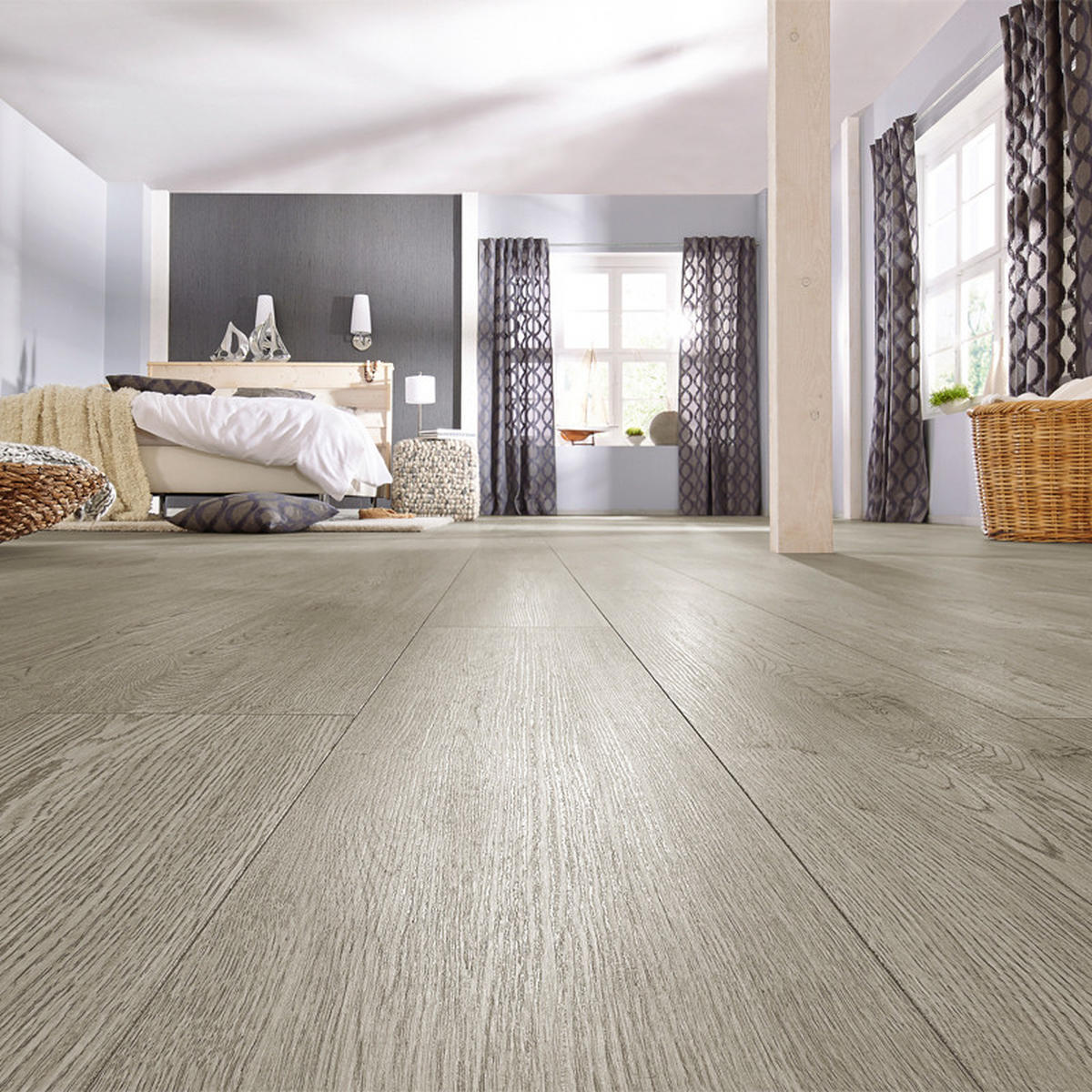 VINYLBODEN 5m²/36-TLG. selbstklebend PVC - Graubraun, Kunststoff (0.2/91.5/15.2cm) - Livingandhome