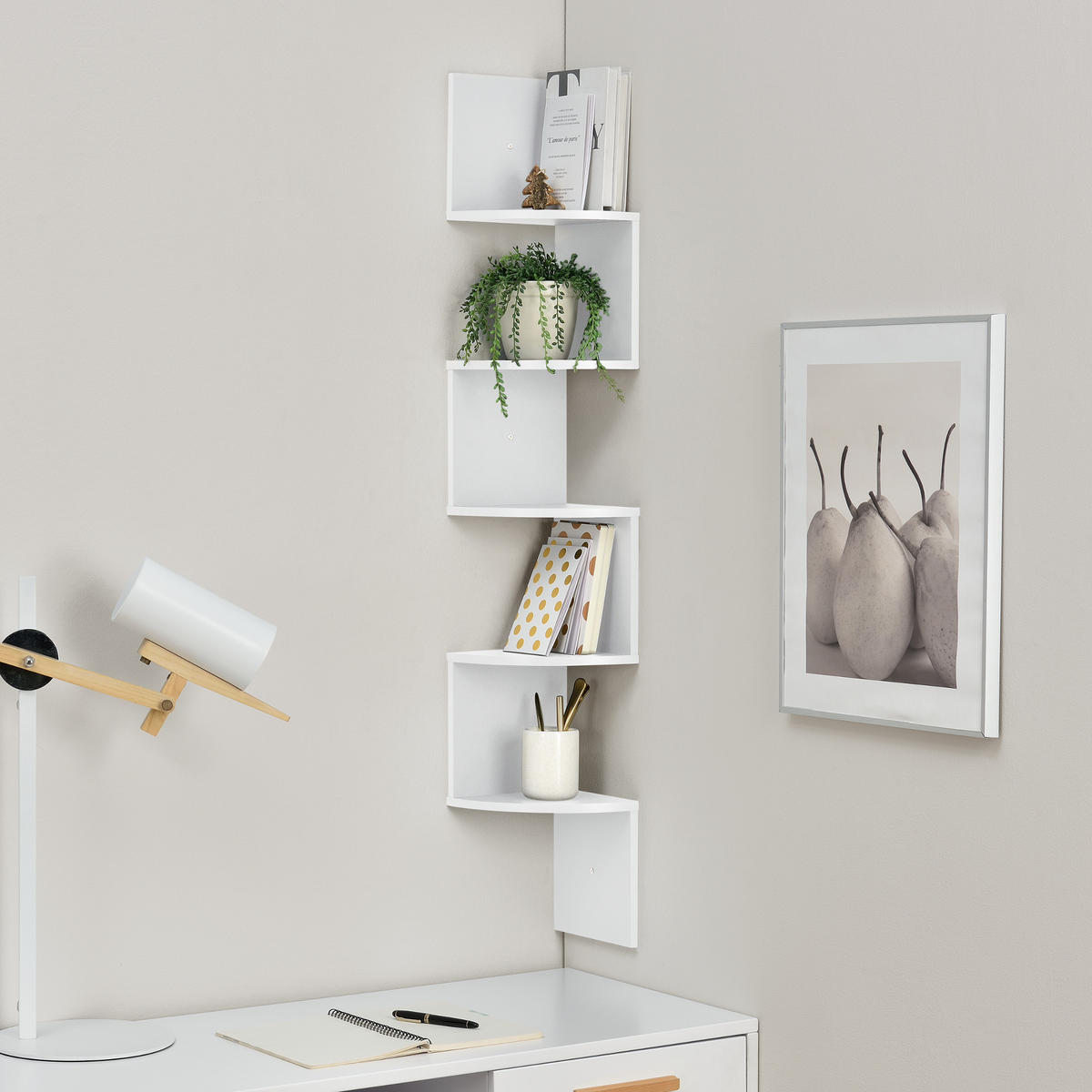 WANDREGAL Greiz - Weiß, Holzwerkstoff (123/19.5/19.5cm) - [en.casa]