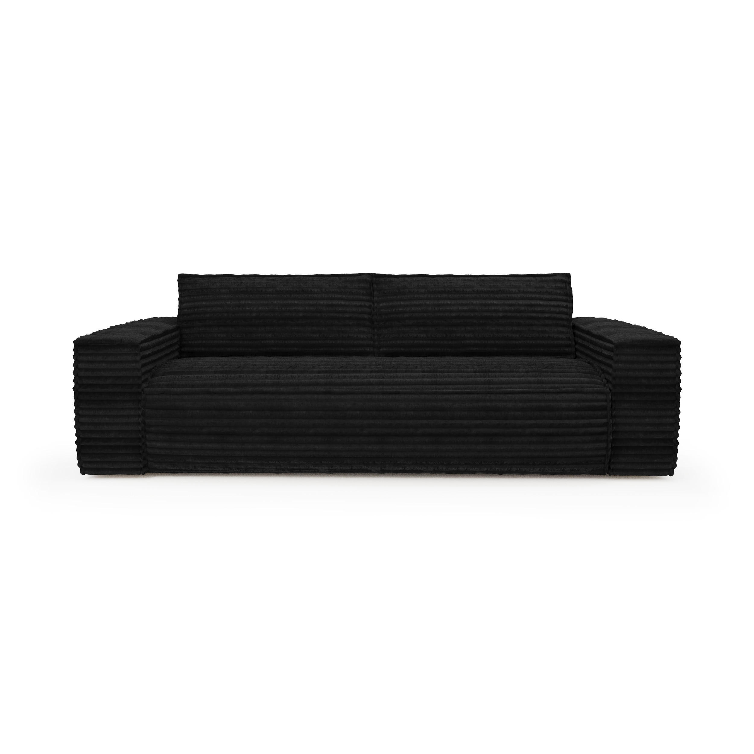 SCHLAFSOFA GERADE Gerippter Samt Dunkles Anthrazit 234cm - Anthrazit, Textil (234/90/100cm) - Sia Home