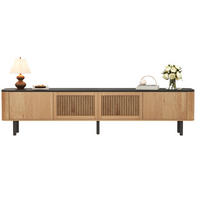 TV-LOWBOARD aus MDF und Spanplatte 190x35x45 cm Eichenholzfarbe mit Gittertüren und Stauraum - Braun, Holzwerkstoff (190/45/35cm) - IVMEU