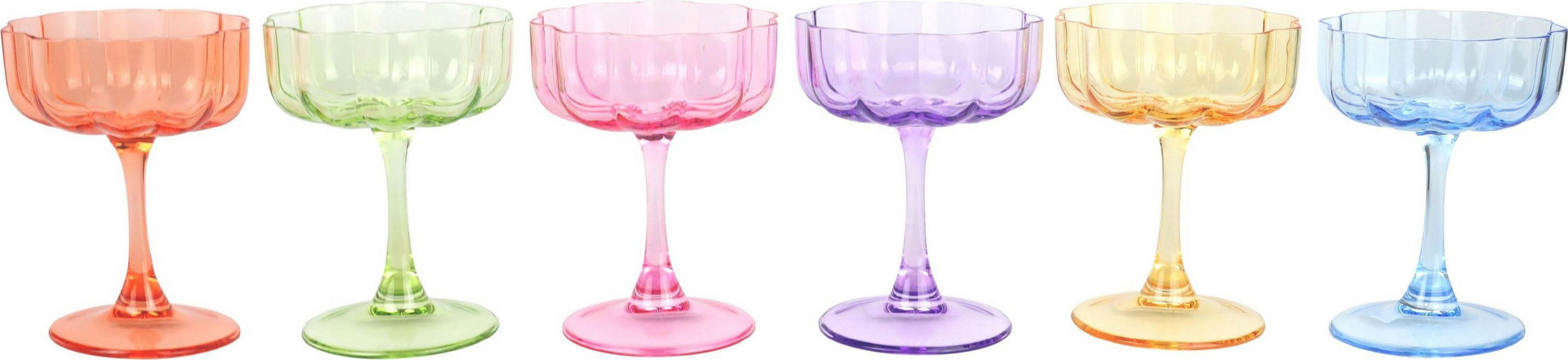 COCKTAILGLÄSER Blooming grace 6er-Set - Multicolor, Glas (1L) - FURNARO