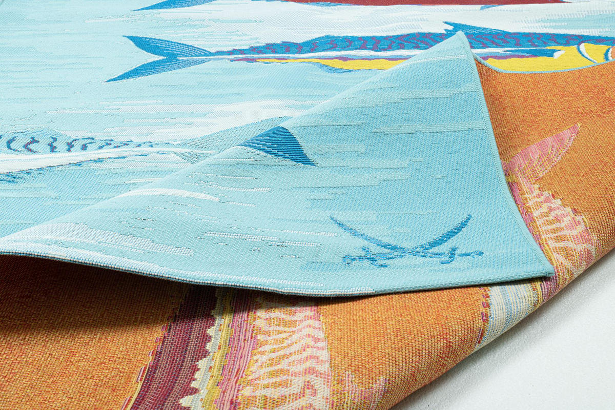 OUTDOORTEPPICH Rantum Beach 130x190 cm - Türkis, Textil (130/190cm) - Sansibar SYLT