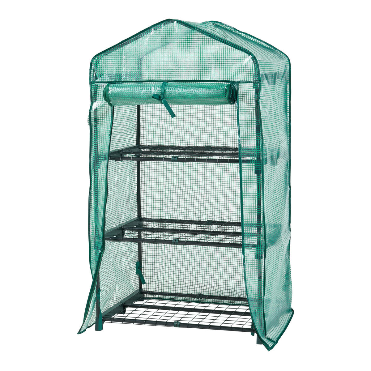GEWÄCHSHAUS Chaam - Grün, Metall (69/125/49cm) - [en.casa]