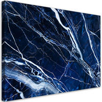 LEINWANDBILD Blaue weiße Marmorstruktur - Blau, Textil (120/80cm) - Feeby