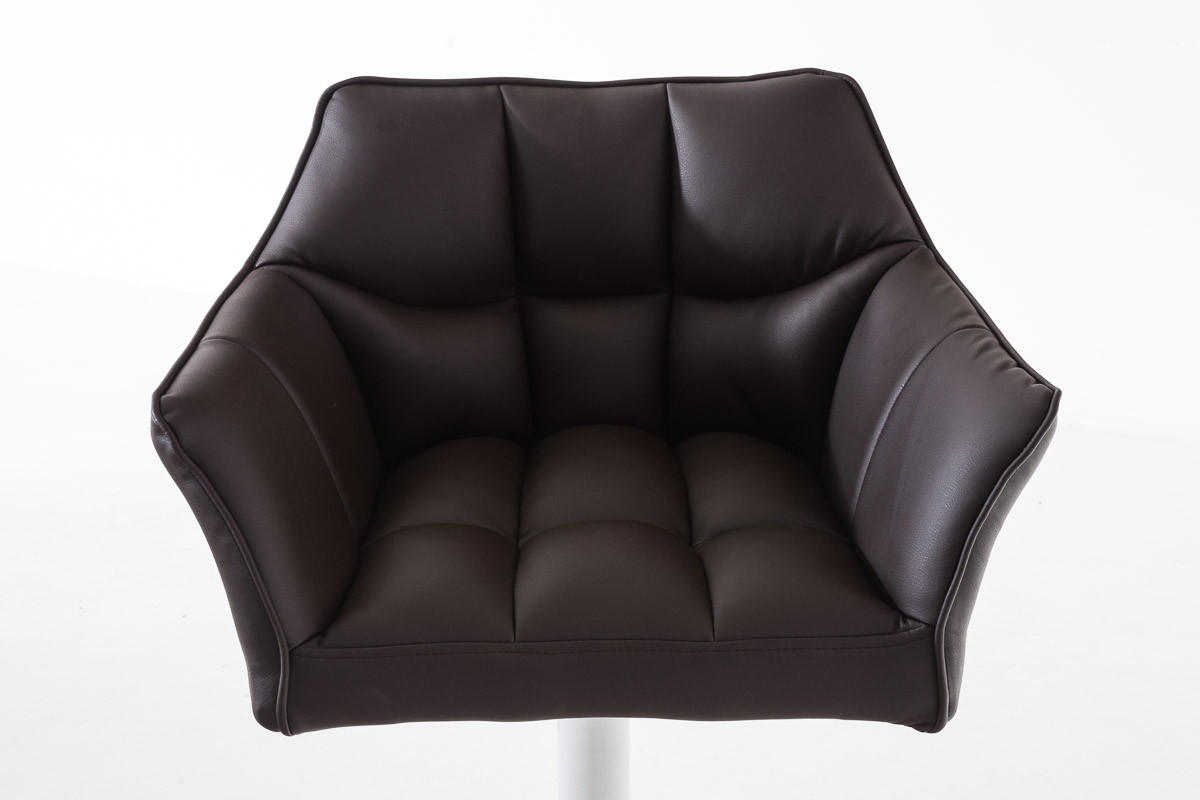 BARHOCKER Sihar Kunstleder Braun Weiß - Braun, Leder/Metall (64/88/45cm) - DELUKE