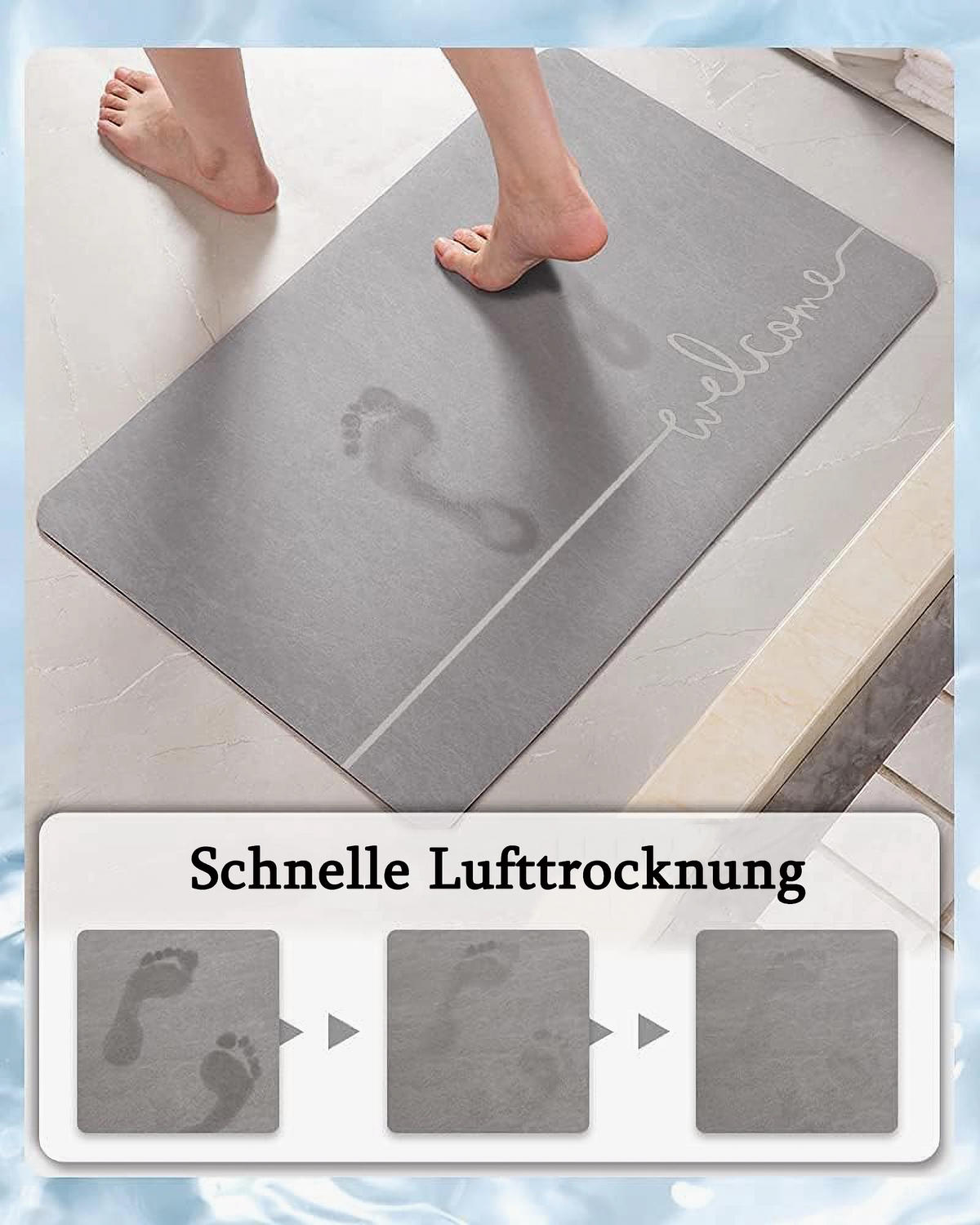 FUSSMATTE Wildlederstoff 40/60 cm 1 Artikel - Grau, Textil (40/60cm) - Kaket