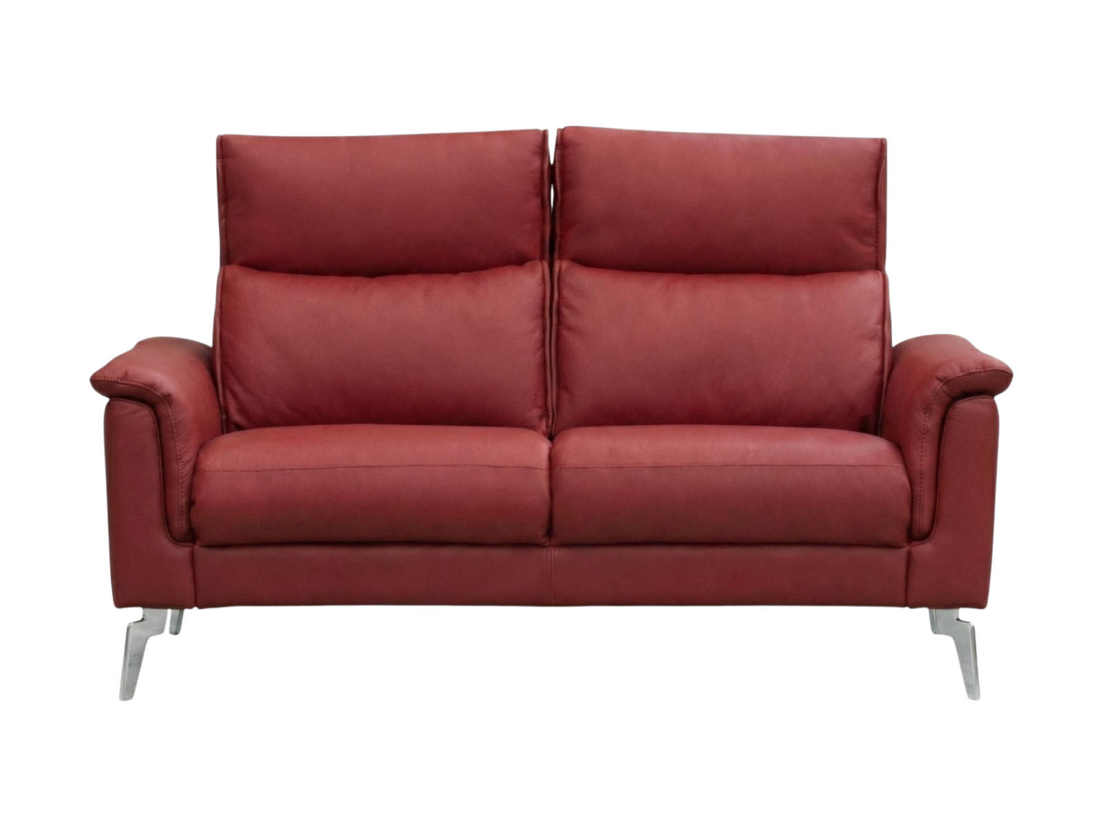 2-SITZER Sofa Borea Echtleder Rot - Rot, Leder/Metall (176/102/98cm)