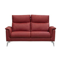 2-SITZER Sofa Borea Echtleder Rot - Rot, Leder/Metall (176/102/98cm)
