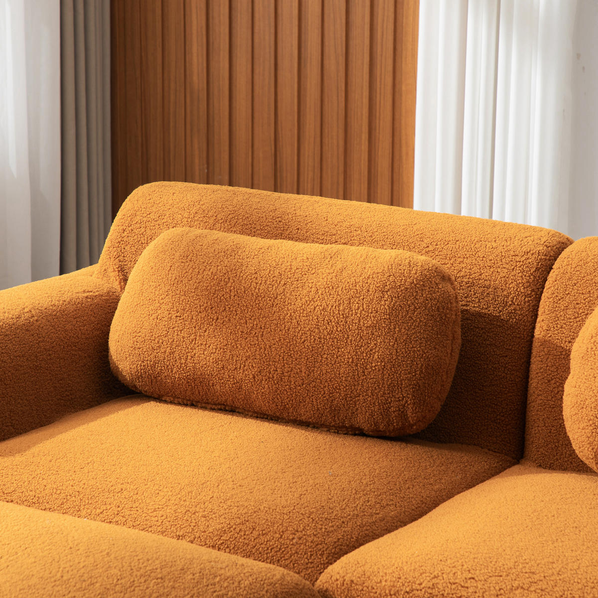 ECKSOFA Chenille Caramel rutschfest - Orange, Textil (271/177cm) - WISHDOR