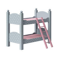 PUPPENBETT, Grau, 44cm - Grau, Holzwerkstoff (27/44/51cm) - Teamson Kids