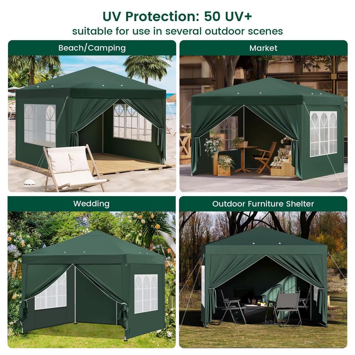 FALTPAVILLON 3x3 m Metall Oxford, Grün - Grün, Metall (300/270/300cm) - Kaket