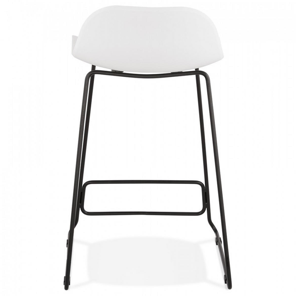BARHOCKER Weiß 49x85x53cm - Schwarz/Weiß, Kunststoff/Metall (49/85/53cm) - AlterEgo