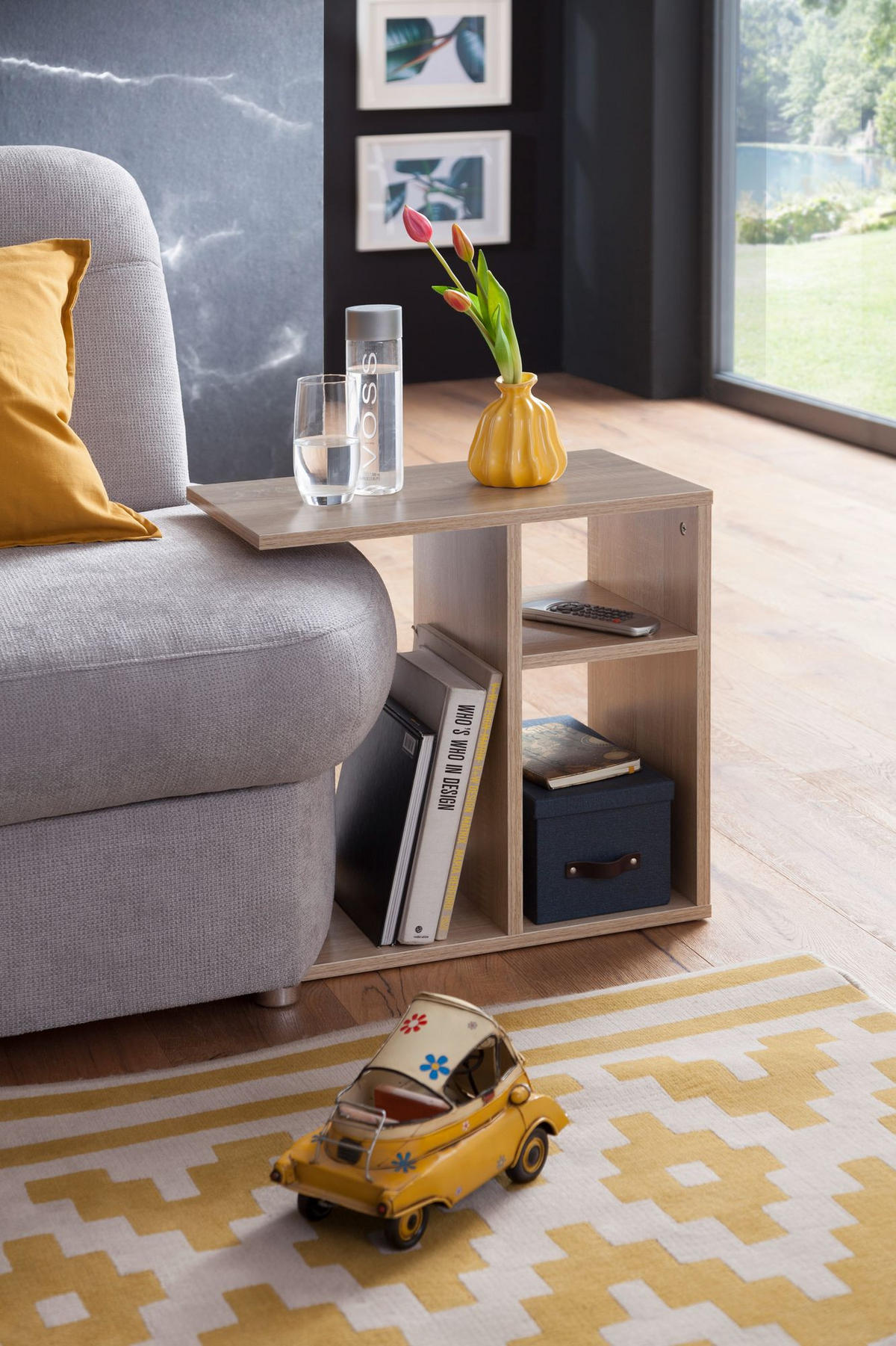 BEISTELLTISCH Holz Ablagefächer Kratzfest Wasserabweisend ITTER, Beige 50x30x50 cm - Beige, Holz (30/50/50cm) - KADIMA DESIGN