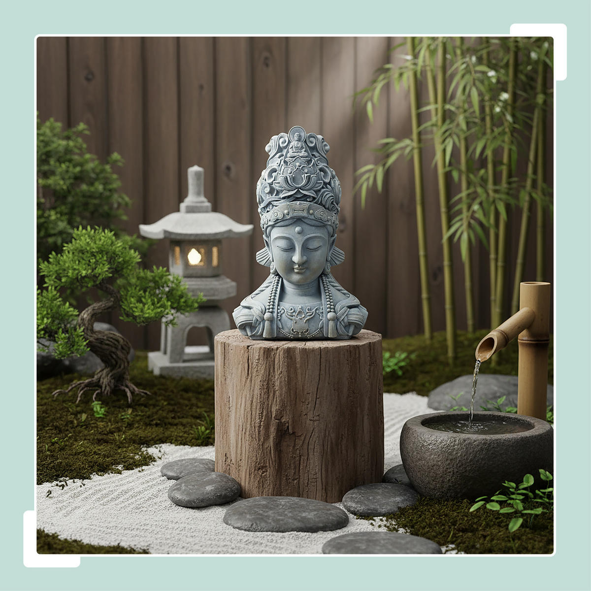 BUDDHA-BÜSTE - Grau, Kunststoff (32/44/21cm) - Relaxdays