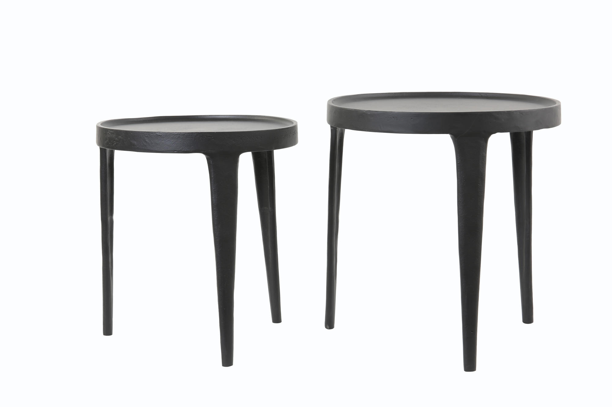 BEISTELLTISCH Tobias Schwarz Ø43/45,5 cm 2er-Set - Schwarz, Metall (43/43/45.5cm) - Light & Living