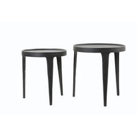 BEISTELLTISCH Tobias Schwarz Ø43/45,5 cm 2er-Set - Schwarz, Metall (43/43/45.5cm) - Light & Living