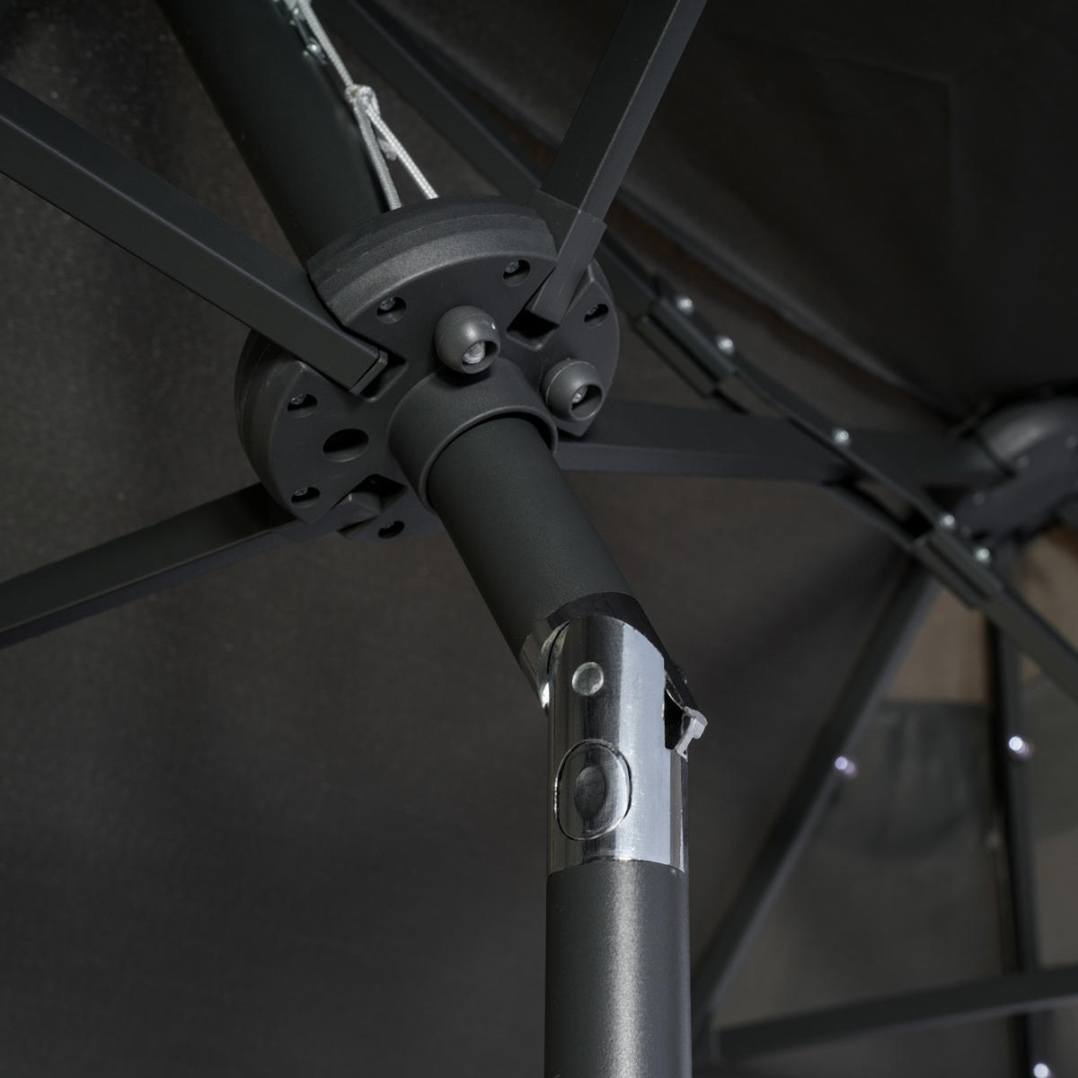 SONNENSCHIRM Doppel oval dunkelgrau - Grau, Metall (150/292cm) - ComfortXL