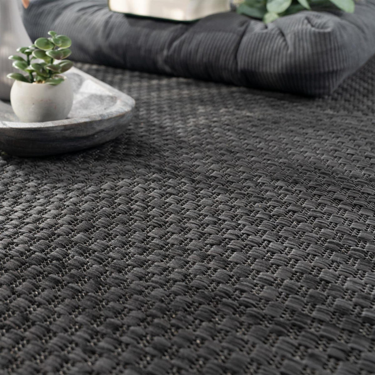 OUTDOOR-TEPPICH VENEDIG 165 ANTHRAZIT 80X150 - Anthrazit, Kunststoff (80/150cm) - Paco Home