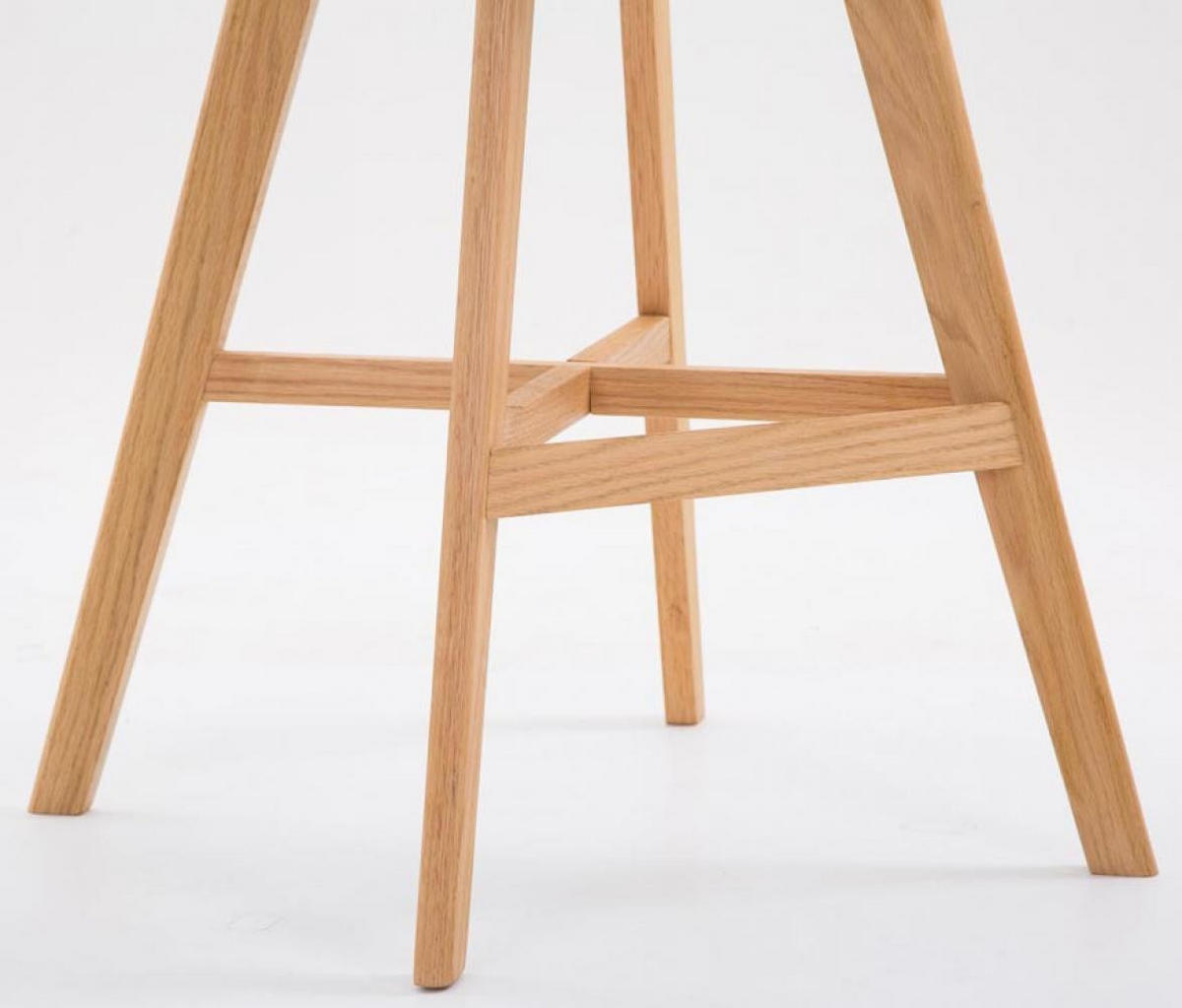 BARHOCKER 2er Set Lederlook grau - Eukalyptusholzfarben/Grau, Holz/Textil (48/112/56cm) - CLP