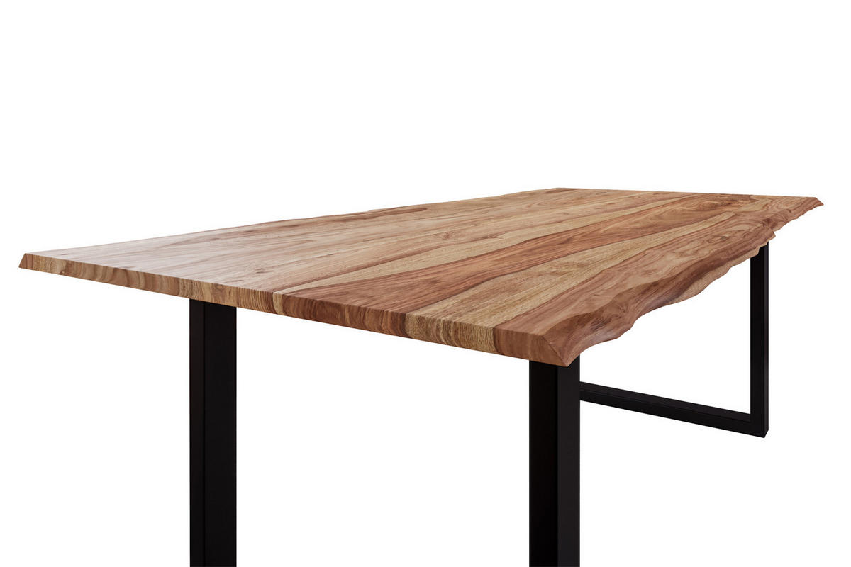 ESSTISCH MAILAND - Beige/Schwarz, Holz/Metall (100/220/77cm) - SAM