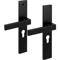 TÜRGRIFF Matt Schwarz auf Schild Profilzylinder 72 mm - Schwarz, Metall (40/5.5/23cm) - MCBOSON