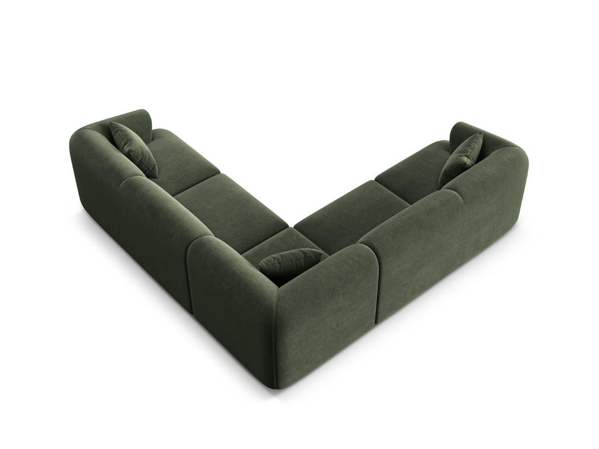 SYMMETRISCHES-MODULARES-ECKSOFA Campi aus Samt grün 6 Sitzplätze - Grün, Textil (255/255cm) - Cosmopolitan Design