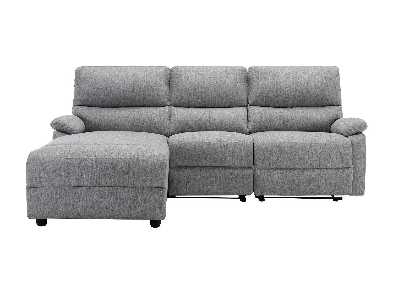 RELAXSOFA - 4 Personen - stoff - hellgrau Lunano - Hellgrau, Kunststoff/Textil (234/98/170cm) - Vente-Unique