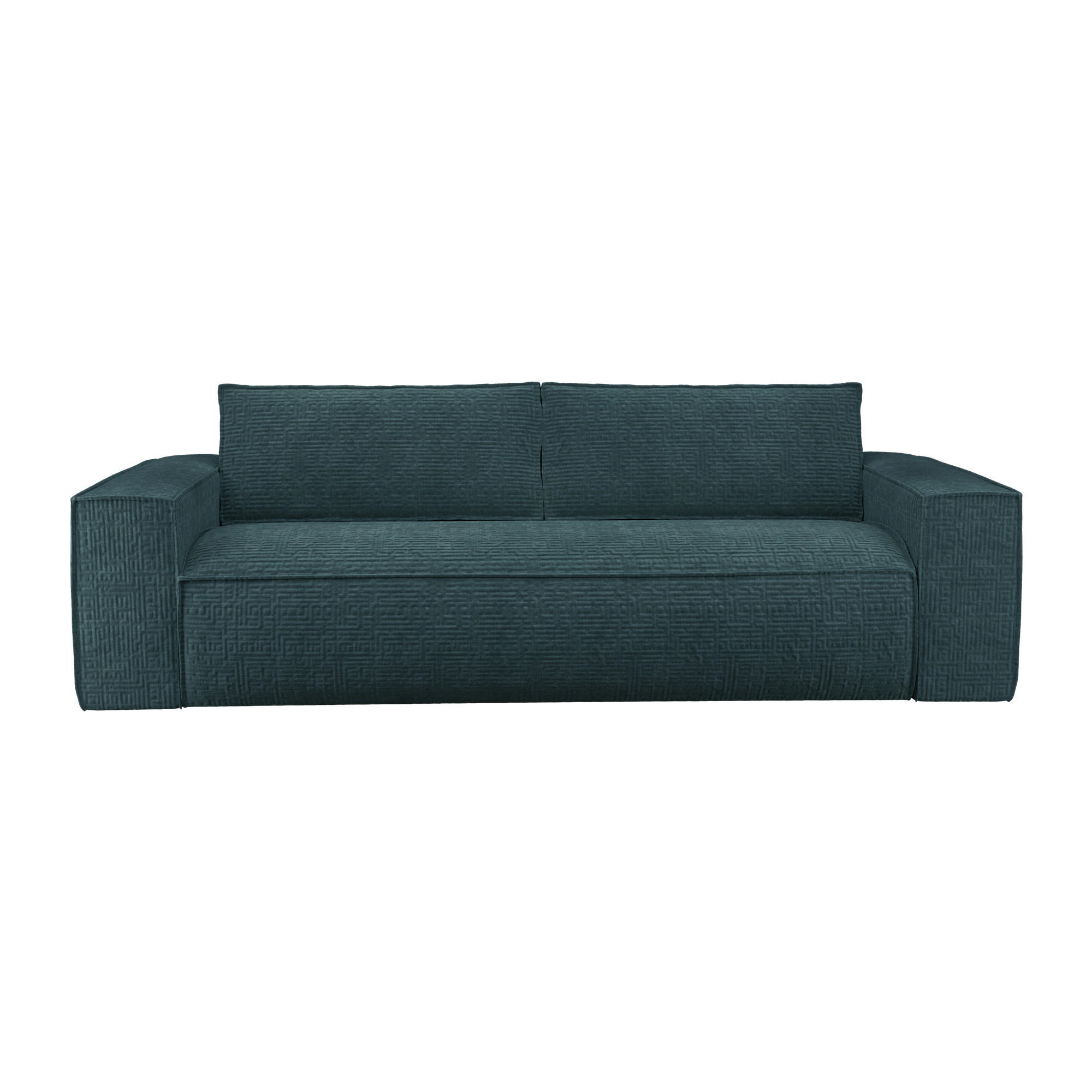 SCHLAFSOFA GERADE Samt Ozeanblau 234cm - Dunkelblau, Textil (234/90/100cm) - Sia Home