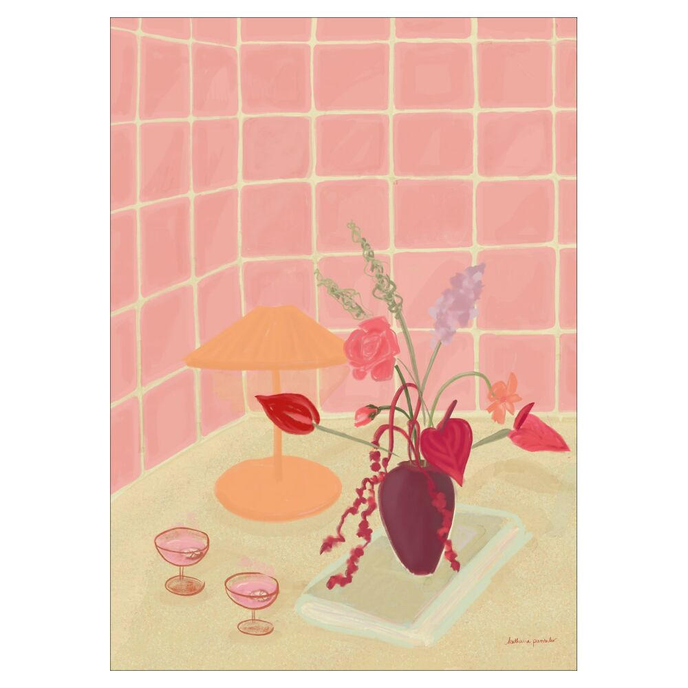 POSTER Katharina Puritscher - Bubbly - Pink, Papier (70/100/0.1cm) - Poster&Frame