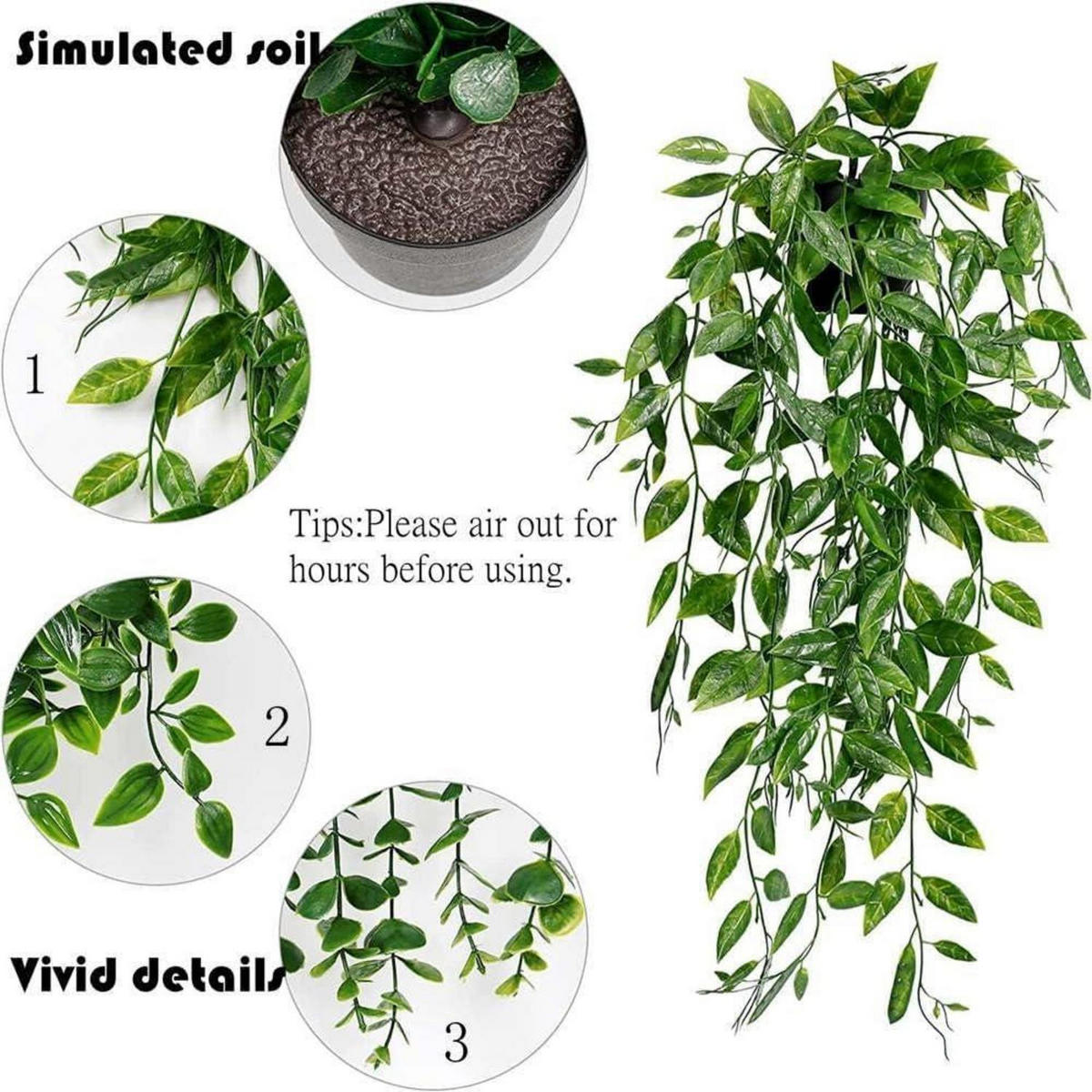 KÜNSTLICHE Hängepflanzen 3er Set Eukalyptus Grün - Grün, Kunststoff (19.1cm)