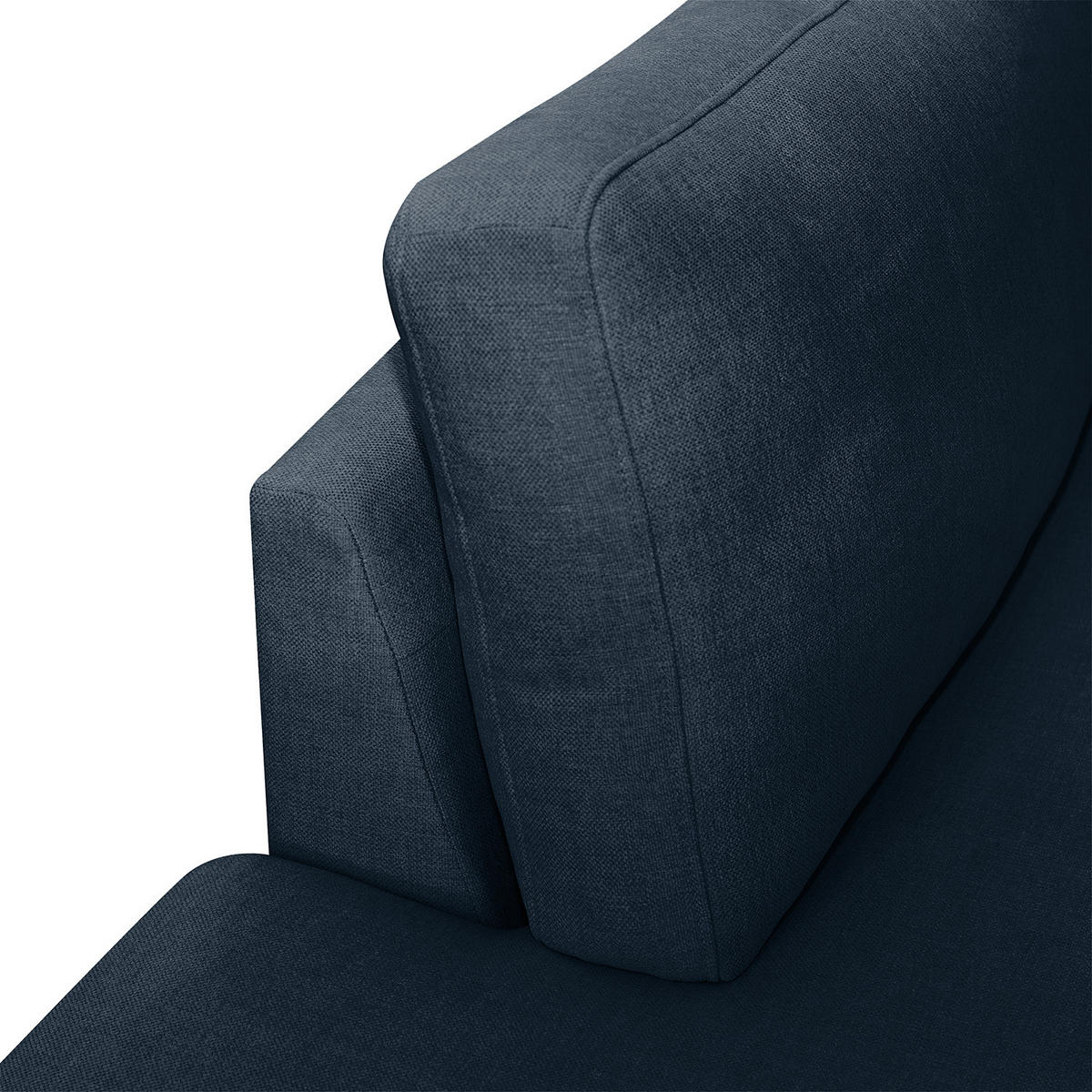 ECKSOFA mit Ottomane - Eichefarben/Dunkelblau, Eichenholz/Textil (287/219cm) - home24