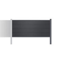 ERWEITERUNGSSET für Verbundzaun 2 m STOCKHORN H. 90 cm zum Einbetonieren, grau - Grau, Holzwerkstoff (200/90cm) - Casanoov