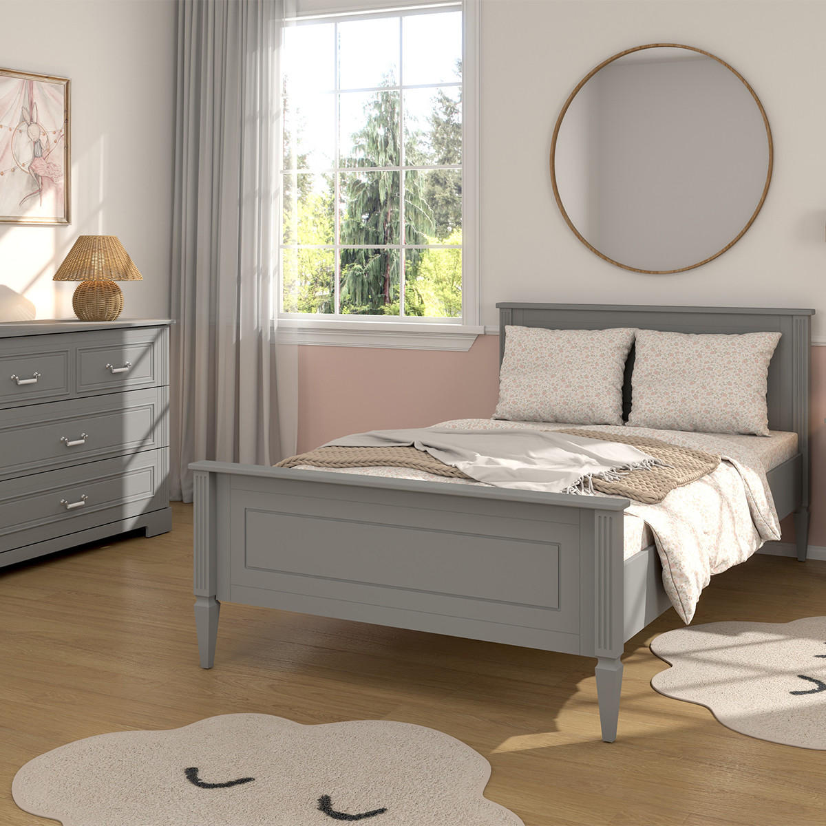 POSTEL 120/200 Ines Grey - šedá, kompozitní dřevo (120/200cm) - Petits-meubles