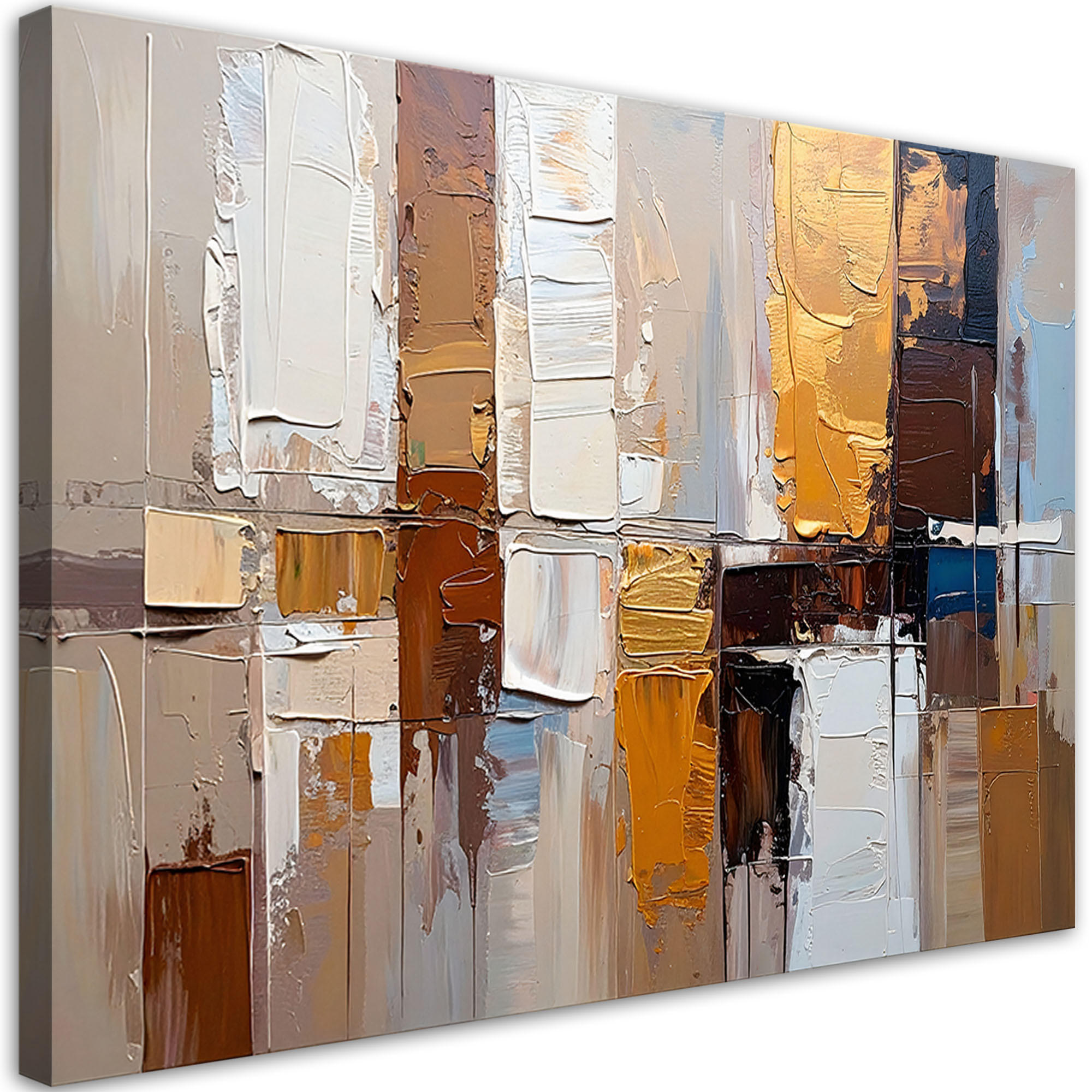 LEINWANDBILD Abstraktion Imitation von Farbe in Beigetönen 120x80cm - Beige, Textil (120/80cm) - Feeby