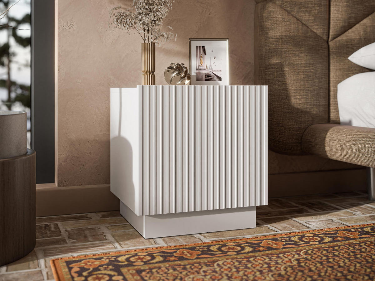 NACHTTISCH-SET Liverti 1D (2 Stück) - Kaschmir/Schwarz, Holzwerkstoff/Kunststoff (45/47/42cm) - MIRJAN24