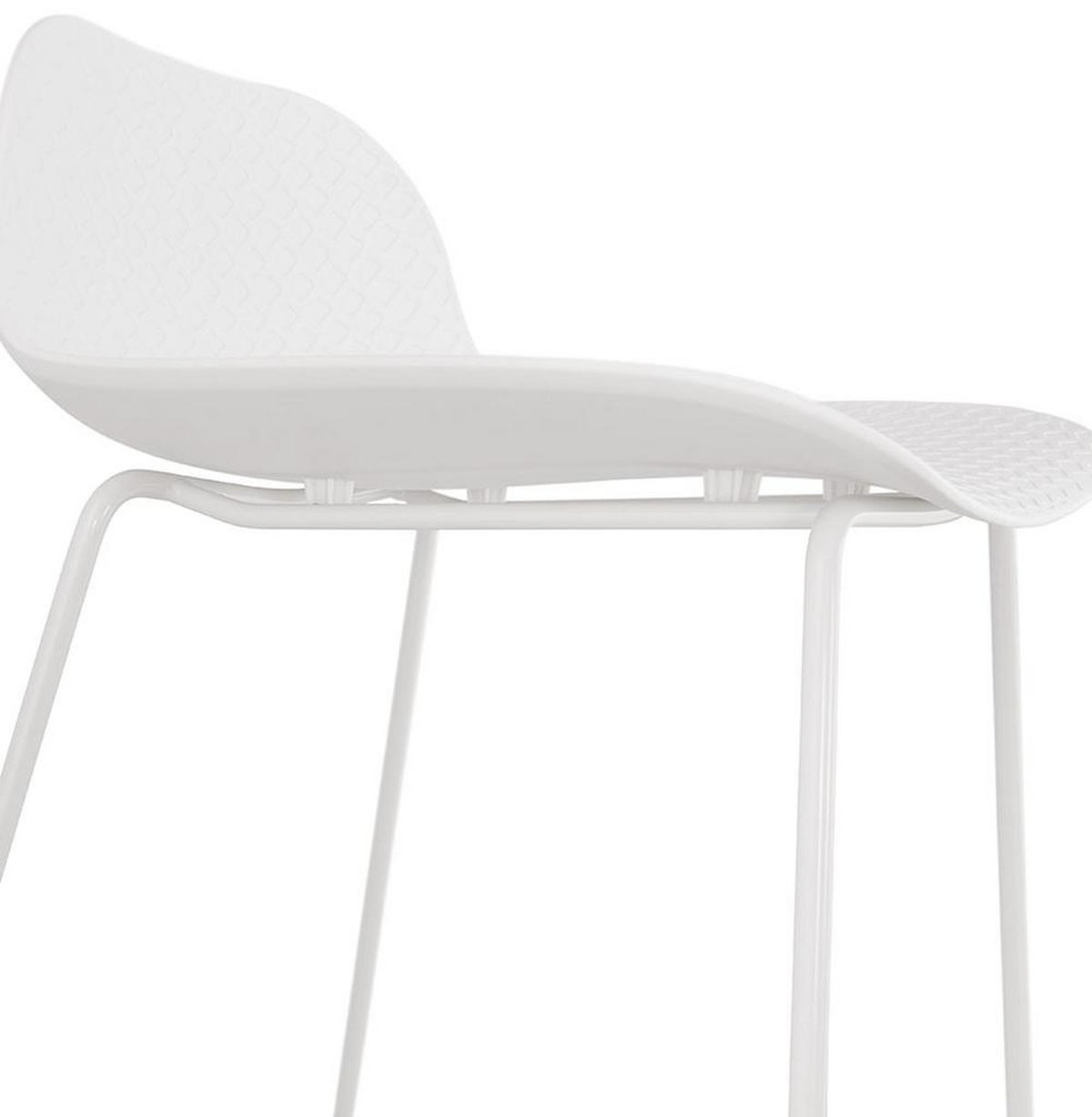SITZHOCKER Kunststoff Metallgestell Sitzhöhe 66cm Industriedesign JORALI MINI, Weiß 48x53x85 cm - Weiß, Kunststoff/Metall (48/85/53cm) - KADIMA DESIGN