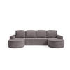 WOHNLANDSCHAFT Flow Grau, mit Schlaffunktion in Abriamo Stoff - Grau, Holzwerkstoff/Textil (316/88/157cm) - Bettso