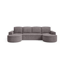 WOHNLANDSCHAFT Flow Grau, mit Schlaffunktion in Abriamo Stoff - Grau, Holzwerkstoff/Textil (316/88/157cm) - Bettso