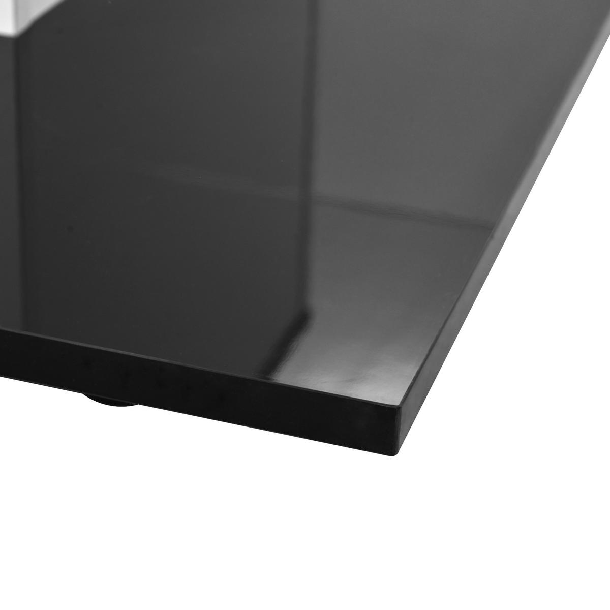 COUCHTISCH in Weiß und Schwarz mit Hochglanzglas und Schwenkrädern für Wohnzimmer, B80/T80/H40 cm - Schwarz/Weiß, Holzwerkstoff (80/80/40cm) - STILVORA