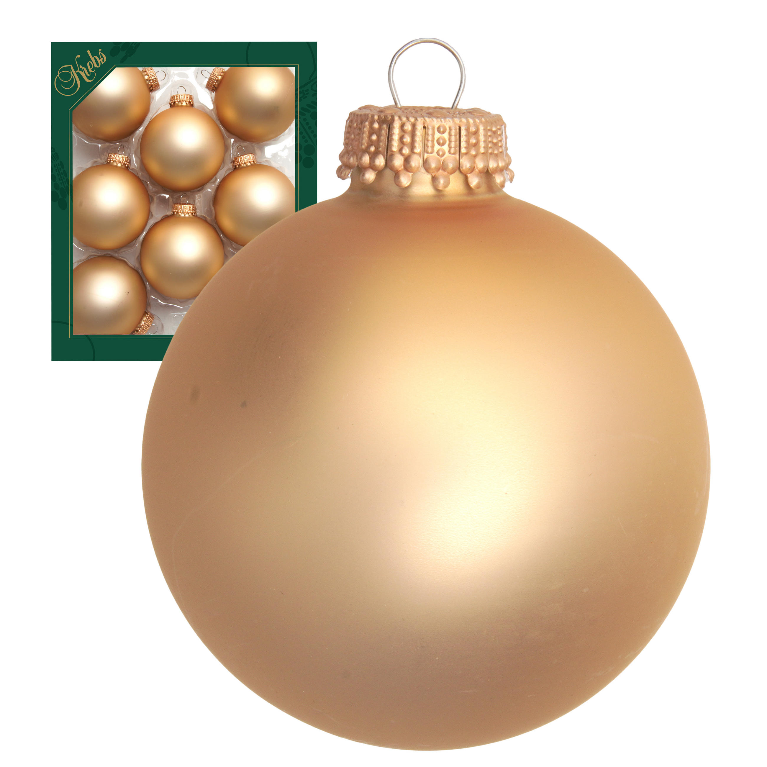 Krebs Glas Lauscha Christbaumkugeln Gold 7x7x7 cm