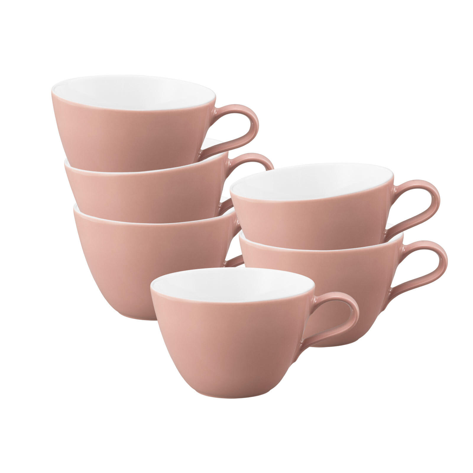 MILCHKAFFEETASSEN Life Fashion Posh Rose 370 ml 6er Set - Rosa, Keramik (0.37L) - Seltmann Weiden