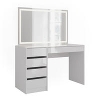 SCHMINKTISCH Sherry Weiß/Weiß Hochglanz 119.8 cm mit LED-Spiegel - Weiß Hochglanz, Holzwerkstoff (119.8/76/50.1cm) - Vicco