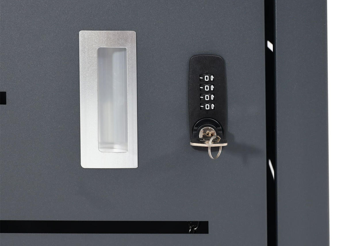 MÜLLTONNENBOX 1er 110x60x62cm 80-240 Liter - Anthrazit, Metall (60/110/62cm) - PROREGAL