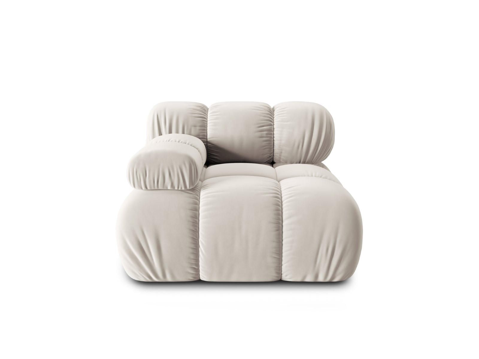 MODUL links Bellis aus Samt leichtes beige - Creme, Textil (94/70/94cm) - Micadoni
