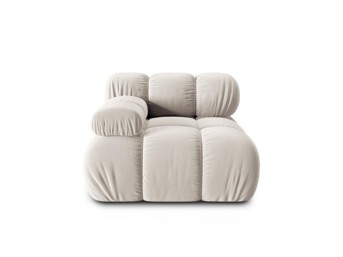 MODUL links Bellis aus Samt leichtes beige - Creme, Textil (94/70/94cm) - Micadoni