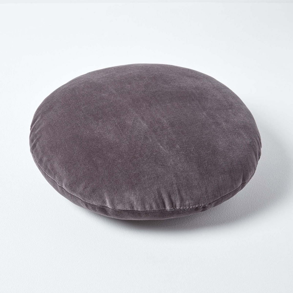 DEKOKISSEN rund anthrazit, Baumwollsamt?40 cm - Anthrazit, Textil (40/40cm) - Homescapes