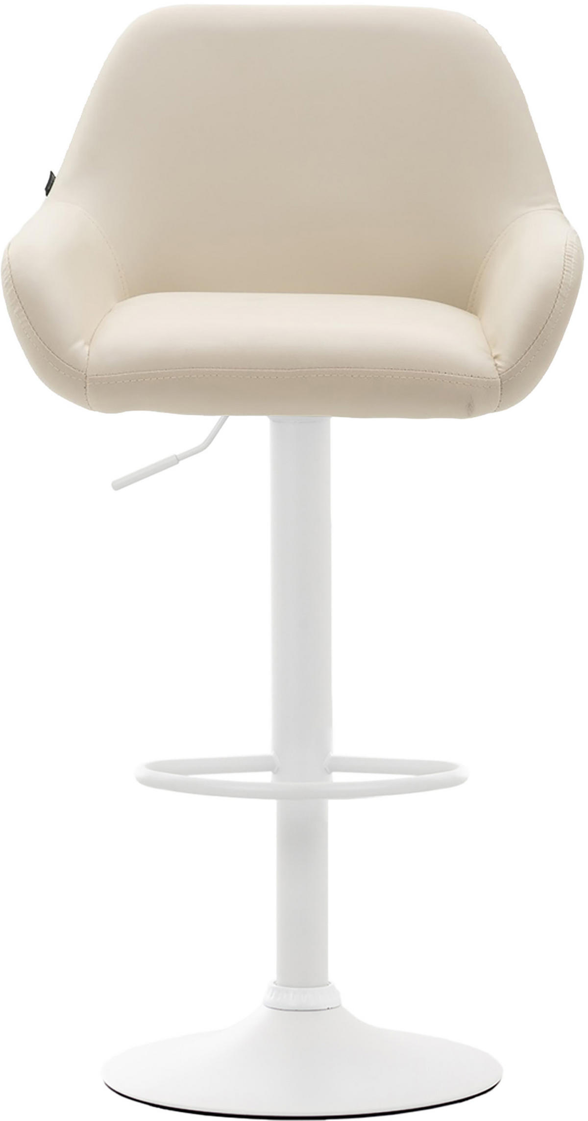BARHOCKER 2er Set Prag Kunstleder weiß creme - Goldfarben/Creme, Kunststoff/Metall (51/109/52cm) - TPFLiving