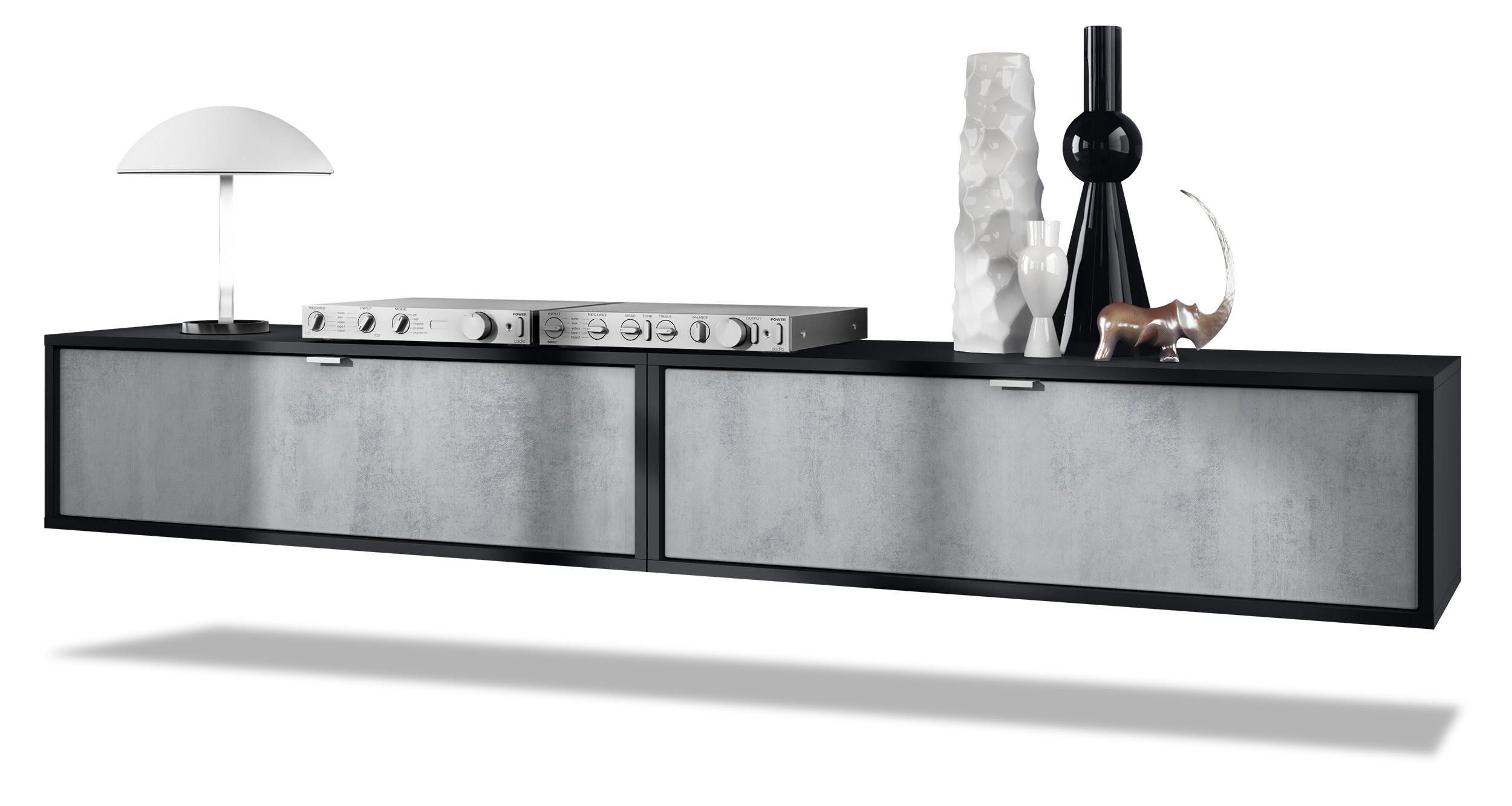 Vladon Lowboard Hellgrau 100x29x37 cm