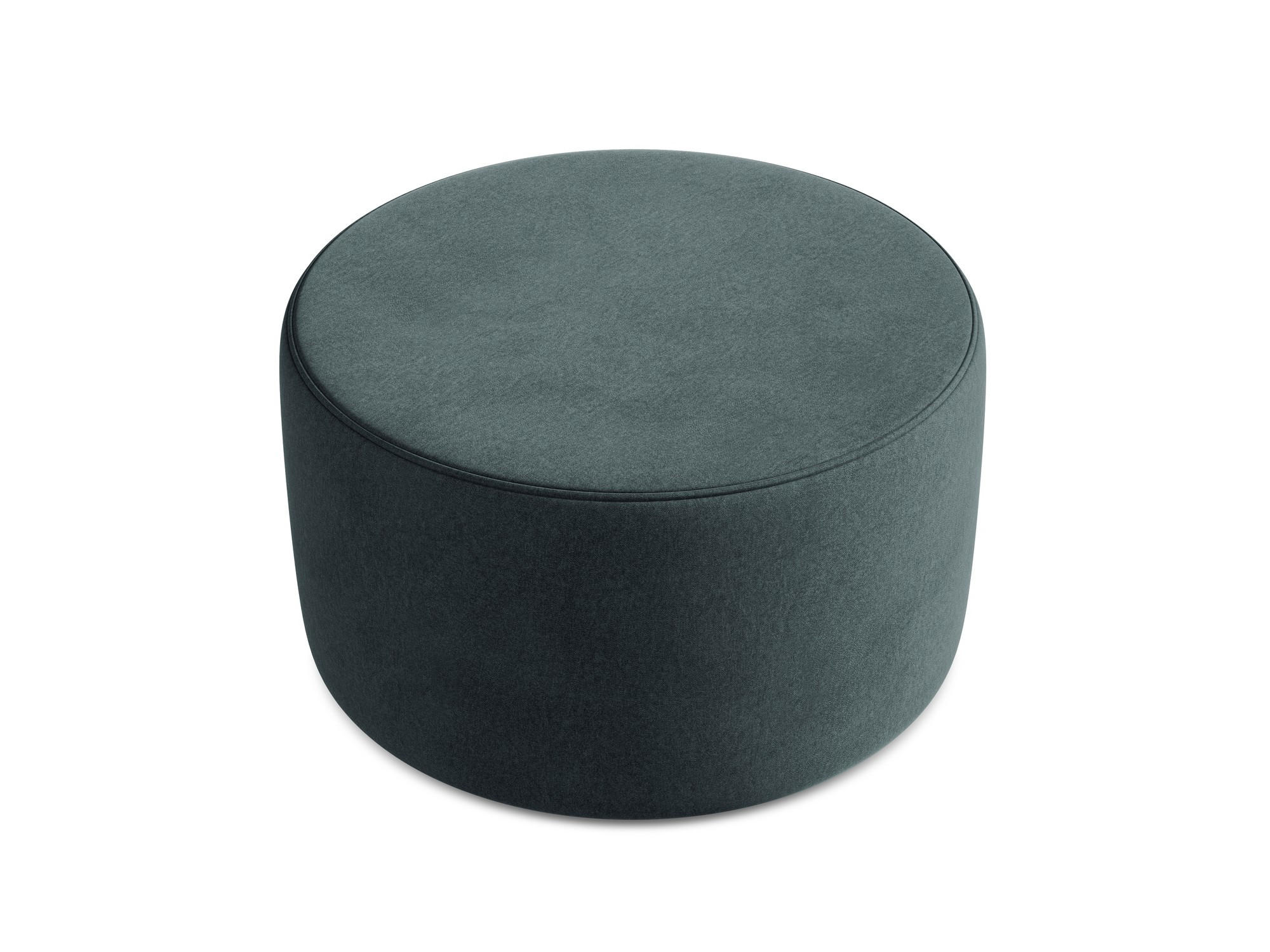 POUF Samt Stoff Blau - Blau/Petrol, Kunststoff/Textil (81/46/81cm) - Makamii