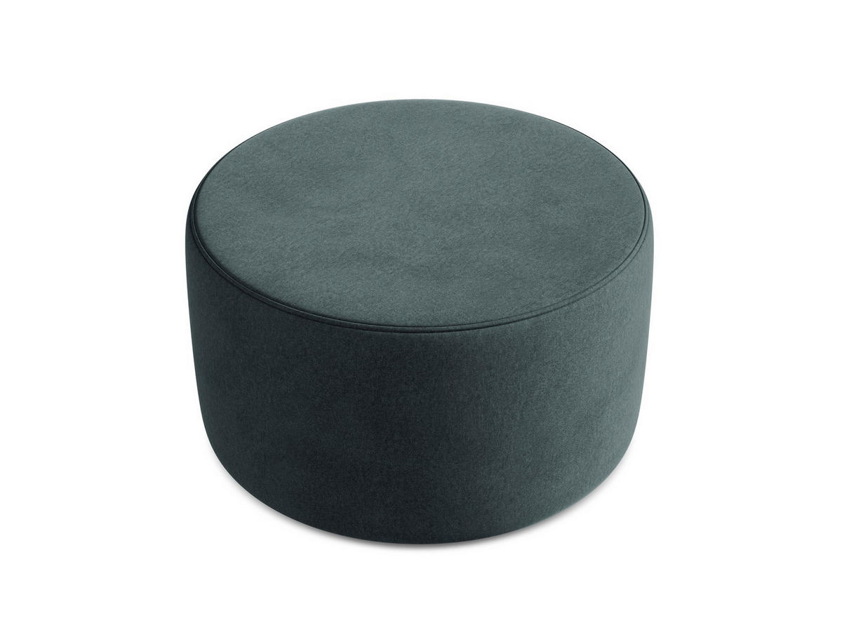 POUF Samt Stoff Blau - Blau/Petrol, Kunststoff/Textil (81/46/81cm) - Makamii